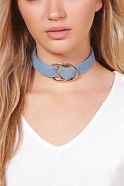 Boohoo Niamh Loop Through Denim Choker