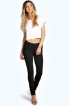 Boohoo Emily Ponte Super Skinny Stretch Trousers Black