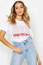 Boohoo Thank You Next Neon Slogan T-shirt