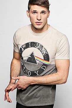 Boohoo Bleached Pink Floyd License Band T Shirt