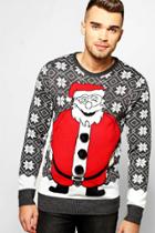 Boohoo Santa Padded Effect Christmas Jumper Charcoal