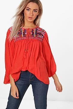 Boohoo Embellished Smock Top