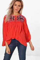 Boohoo Embellished Smock Top