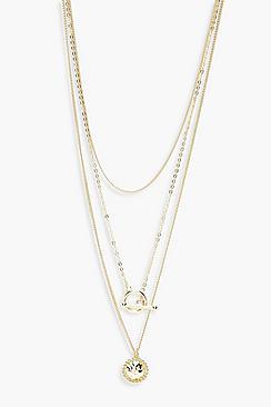 Boohoo Plus Layered Pendent Plunge Choker