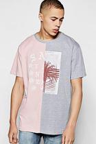 Boohoo Oversized Spliced T Shirt With Chest Print