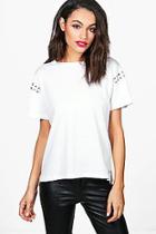 Boohoo Lucy Metal Ring Detail Premium T-shirt