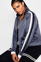 Boohoo Plus Darcy Contrast Stripe Zip Track Top