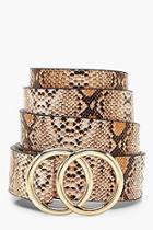 Boohoo Double Ring Faux Python Belt
