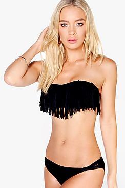 Boohoo Morocco Mix And Match Fringe Bandeau Top