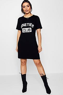 Boohoo Amanda 90's Club T-shirt Dress