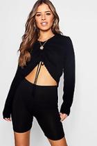 Boohoo Petite Lianne Ruched Front Crop Top