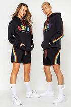 Boohoo Pride Loose Fit Short Tracksuit With Amour Print