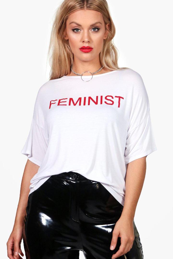 Boohoo Plus Ebony Feminist T-shirt Multi