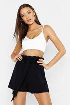 Boohoo Tall Paperbag Waist Belted Shorts
