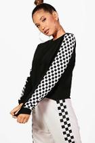 Boohoo Naomi Checkerboard Athleisure Jumper