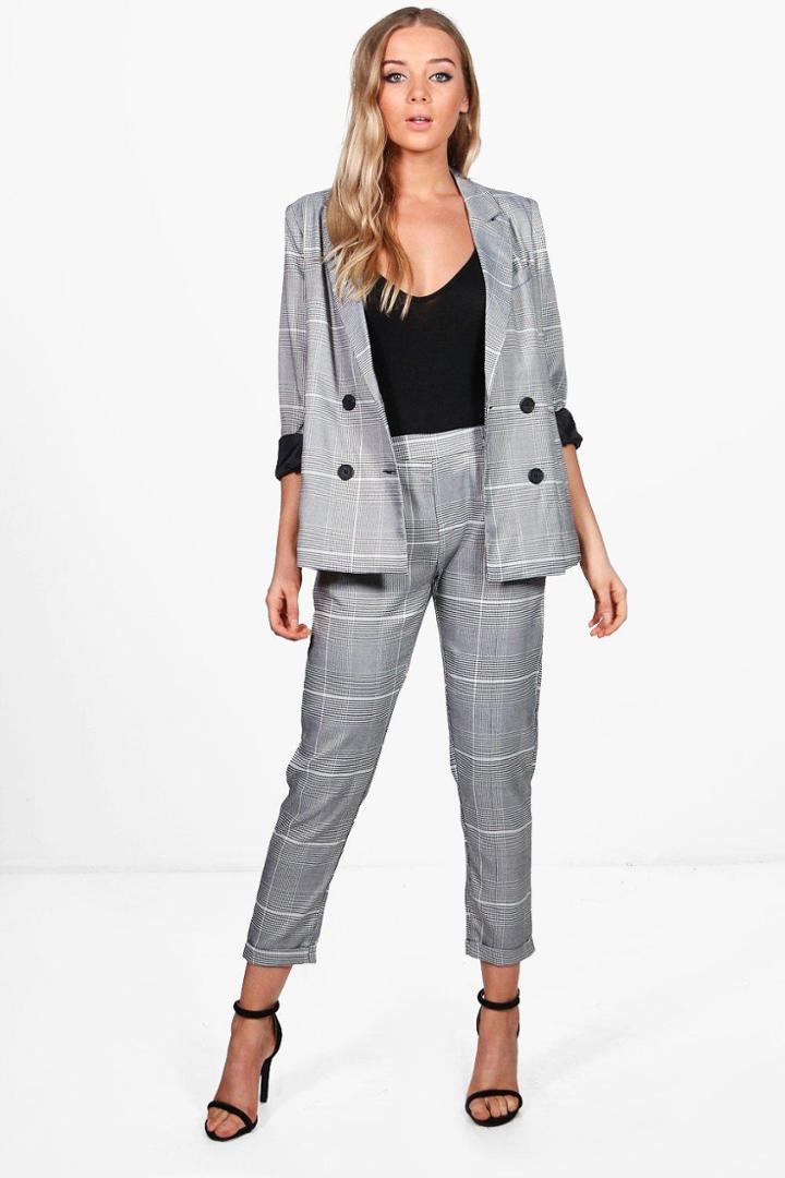 Boohoo Isabella Premium Check Tailored Trouser Multi