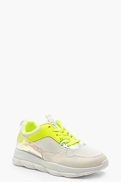 Boohoo Bubble Sole Neon Trainers