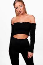 Boohoo Frill Hem Cropped Jumper