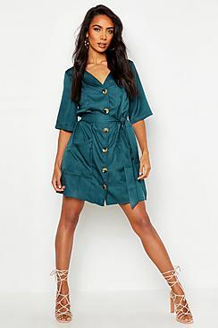 Boohoo Button Through Shirt Dress