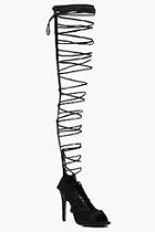 Boohoo Harriet Lace Up Thigh High Gladiator Heels