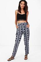 Boohoo Lucia Bohemian Floral Stripe Woven Joggers