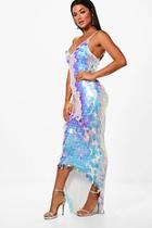 Boohoo Boutique Eva Iridescent Mermaid Maxi Dress