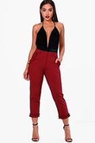 Boohoo Amy Frill Hem & Pocket Slim Leg Trouser