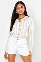 Boohoo Linen Stripe Shirt