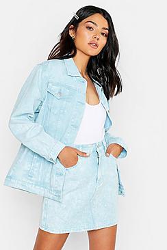 Boohoo Acid Wash Denim Mini Skirt