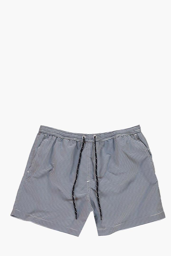Boohoo Short Length Striped Swim Shorts Blue