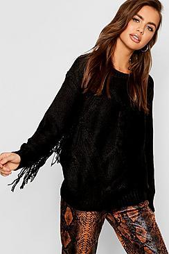 Boohoo Tassel Cable Jumper