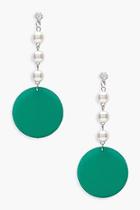 Boohoo Lucy Disc And Pearl Drop Earrings