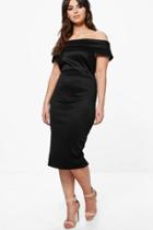 Boohoo Plus Millie Double Layer Midi Dress Black