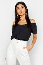 Boohoo Scallop Edge Cold Shoulder Cami