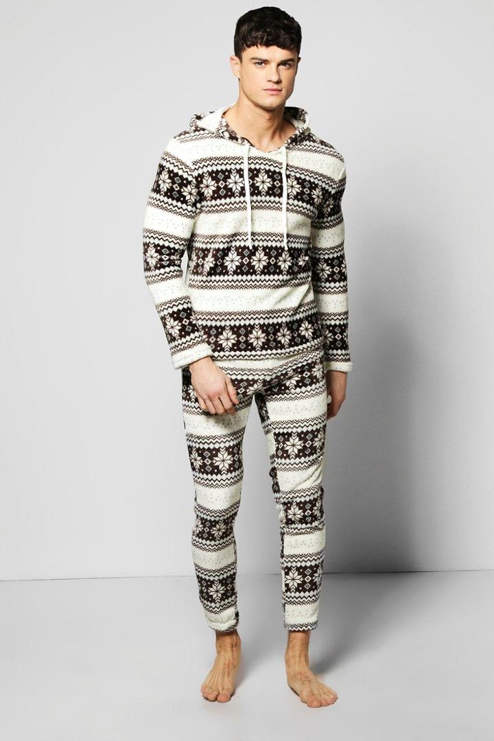 Boohoo Fairisle Design Twosie Khaki