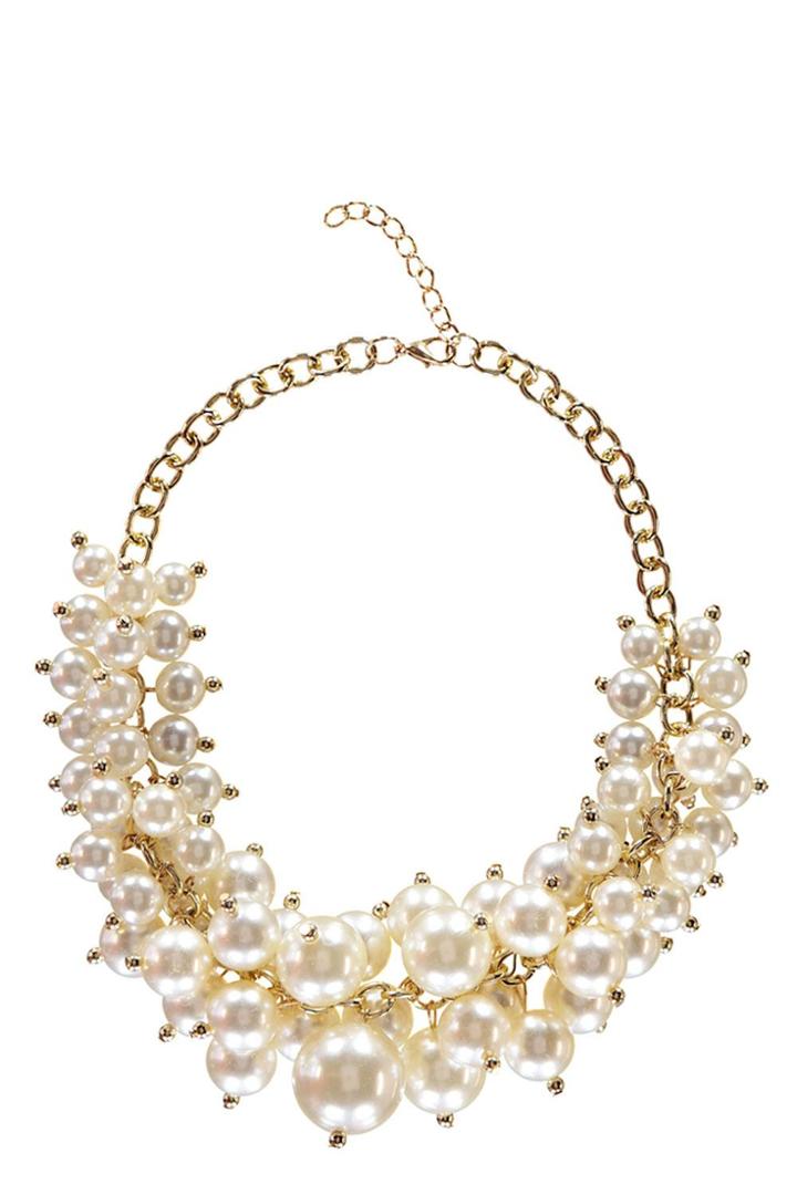 Boohoo Tia Chunky Pearl Necklace - Multi