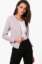 Boohoo Kate Jacquard Crop Blazer Lilac