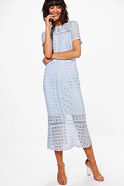 Boohoo Boutique Crochet Midi Dress
