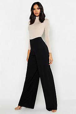 Boohoo Tall Jumbo Rib Wide Legged Trouser