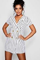 Boohoo Rebecca Striped Cap Sleeve Blazer Dress