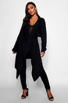 Boohoo Petite Tie Belt Ruched Sleeve Duster