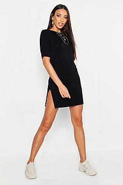 Boohoo Short Sleeve Split T-shirt Dress