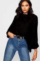 Boohoo Cowl Neck Jumper With Split Side Seam