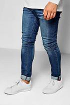 Boohoo Mid Blue Stretch Skinny Fit Denim Jeans