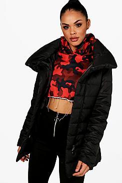 Boohoo Rachael Funnel Neck Padded Jacket