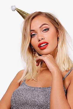 Boohoo Mia Christmas Glitter Party Hat Headband
