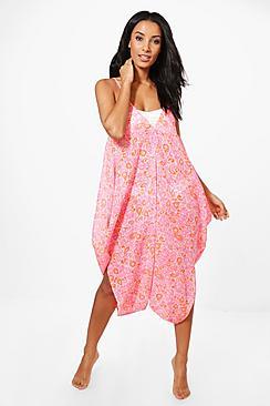 Boohoo Hannah Neon Paisley Beach Harem Jumpsuit