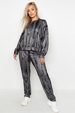 Boohoo Plus Tie Dye Lounge Set
