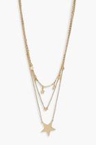 Boohoo Large Star Layered Necklace