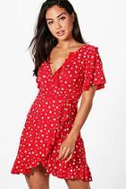 Boohoo Brooke Star Wrap Tea Dress